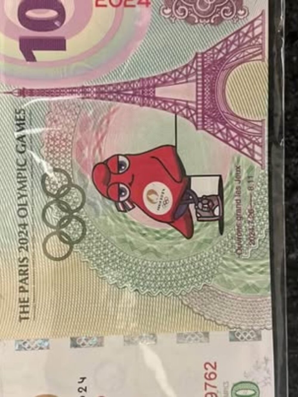Paris 2024 Olympics Mascot Commemorative Souvenir Banknotes Set of 10